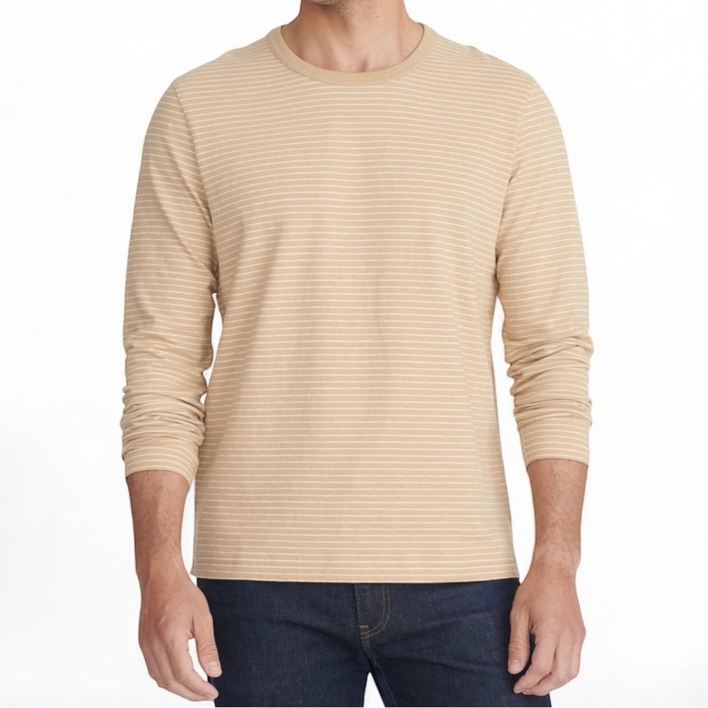 UNTUCKIT Mens Tan Striped Long Sleeve Big & Tall Shirt XXL Regular Casual